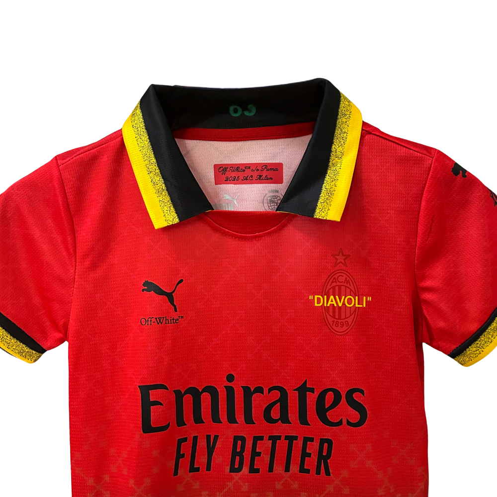 (KIDS) AC MILAN "OFF" FASHION COLLAB ROOD SPECIALE EDITIE KIT 25/26