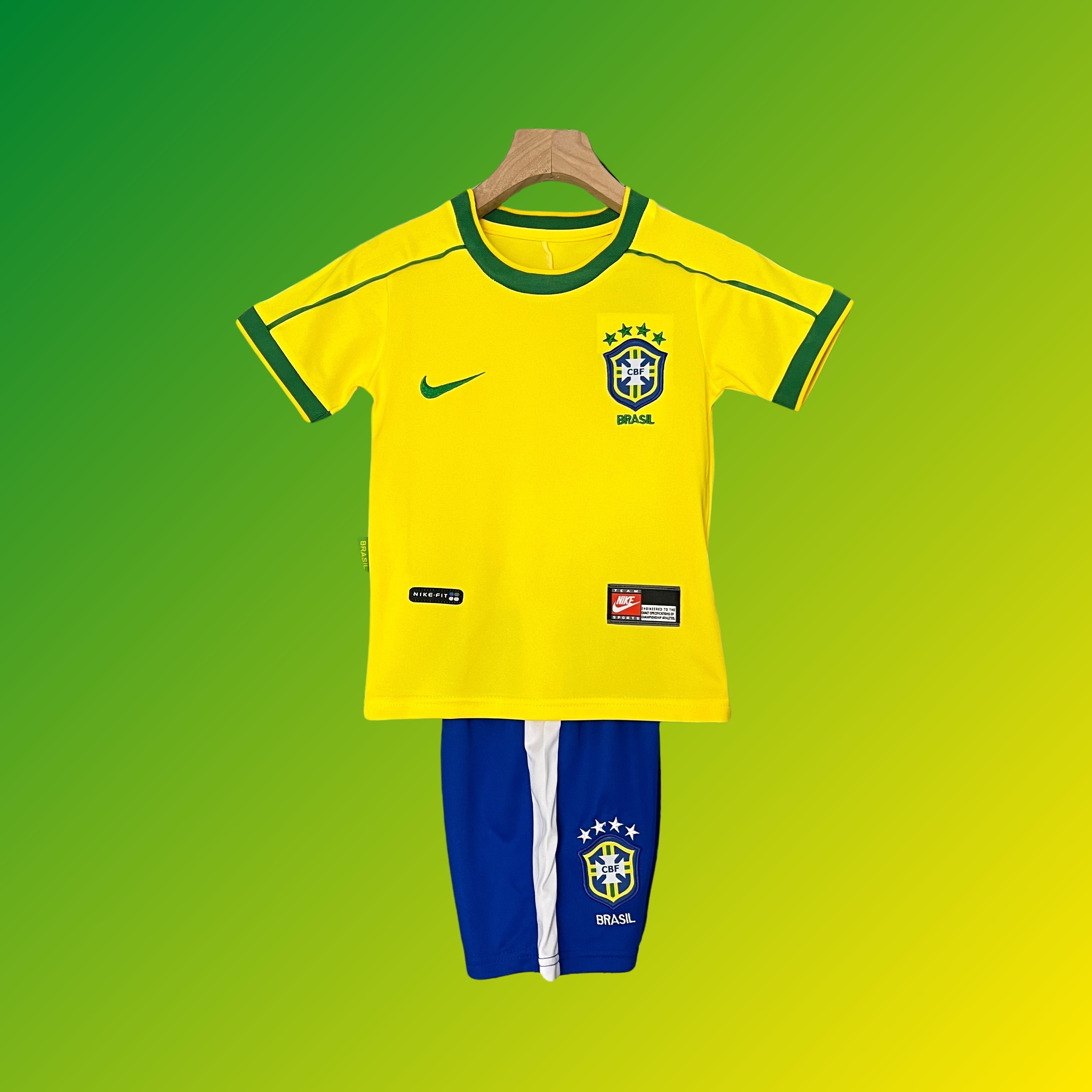 Retro Brasilien Kinder-Trikot WM 1998 Heimtrikot