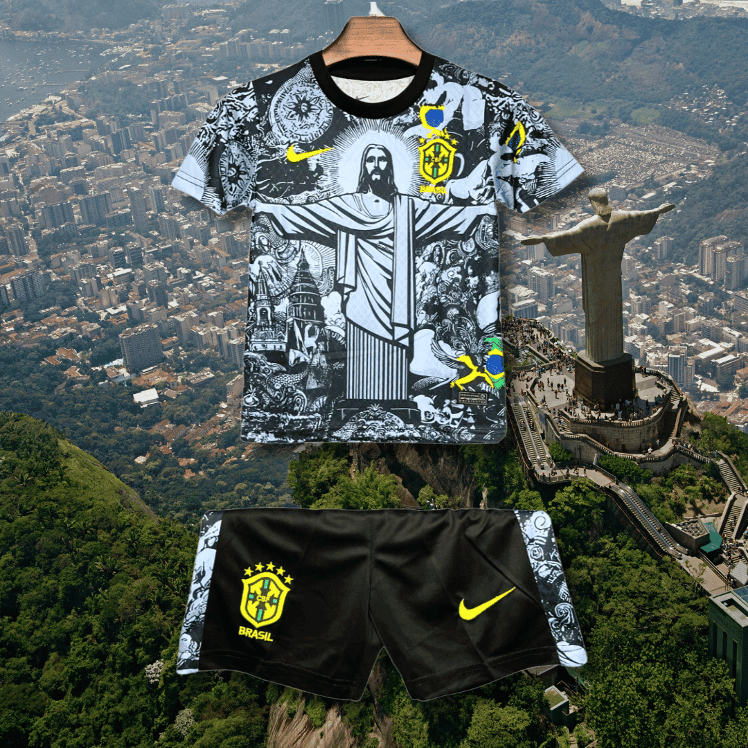 Brazil Jesus Kids Football Kit 24 25 - Special Edition Kids Football Kit