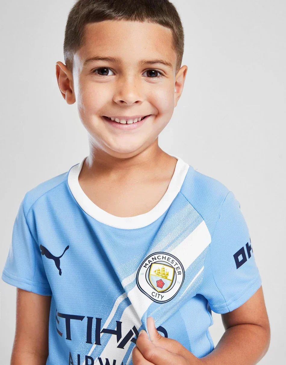 2025/26 Manchester City Kids Football Kit - Home