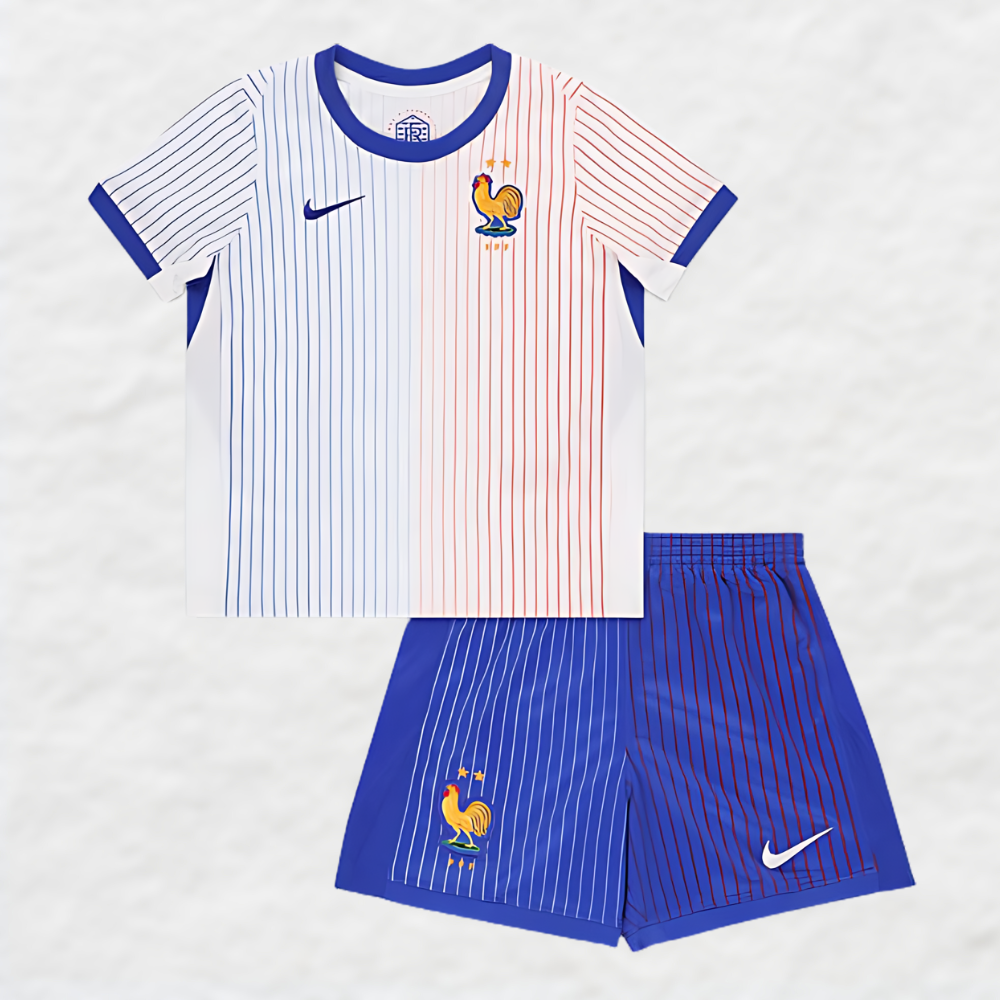 Frankreich Kinder-Fußballtrikot 2024/25 Auswärts