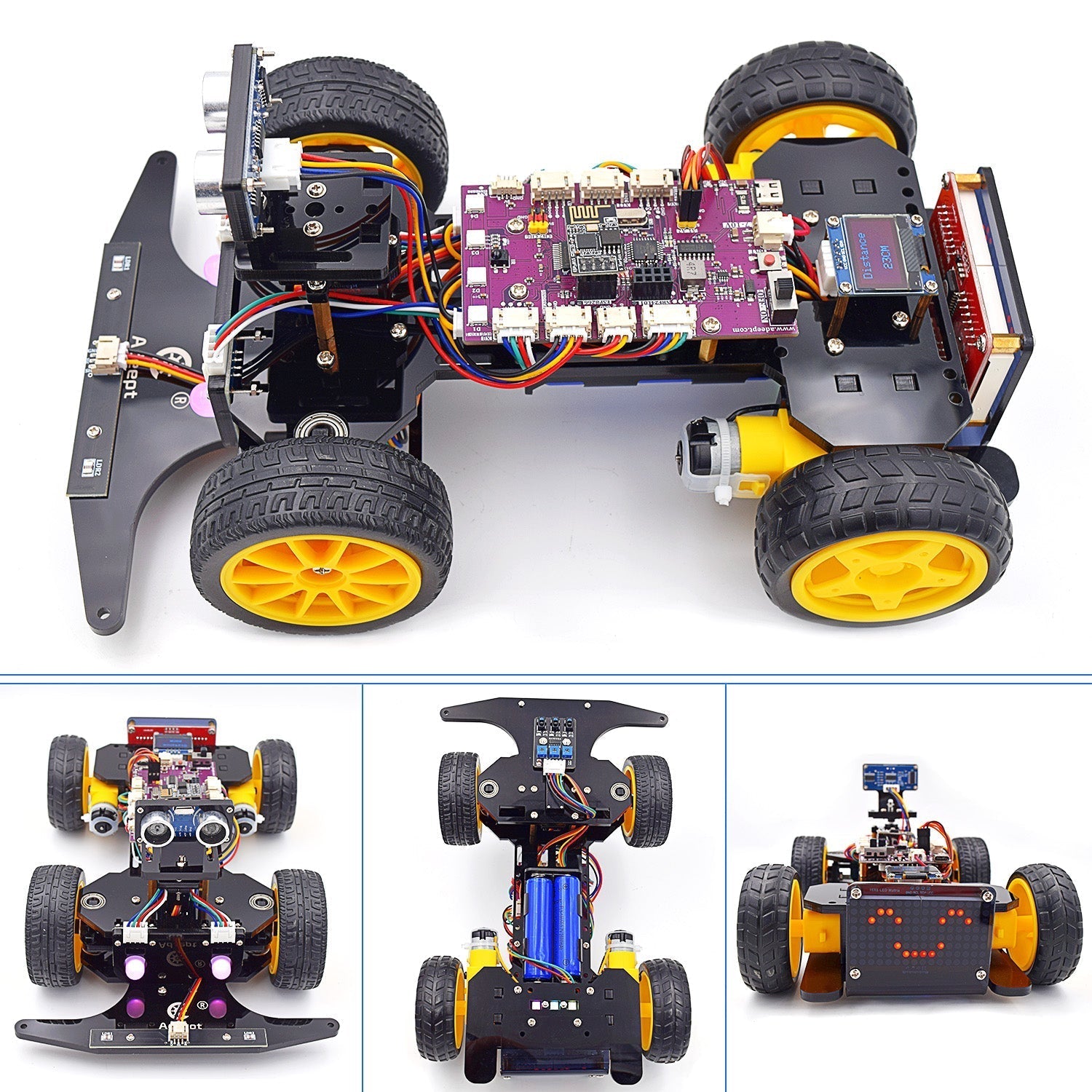 Kit auto robot intelligente 4WD compatibile con Arduino