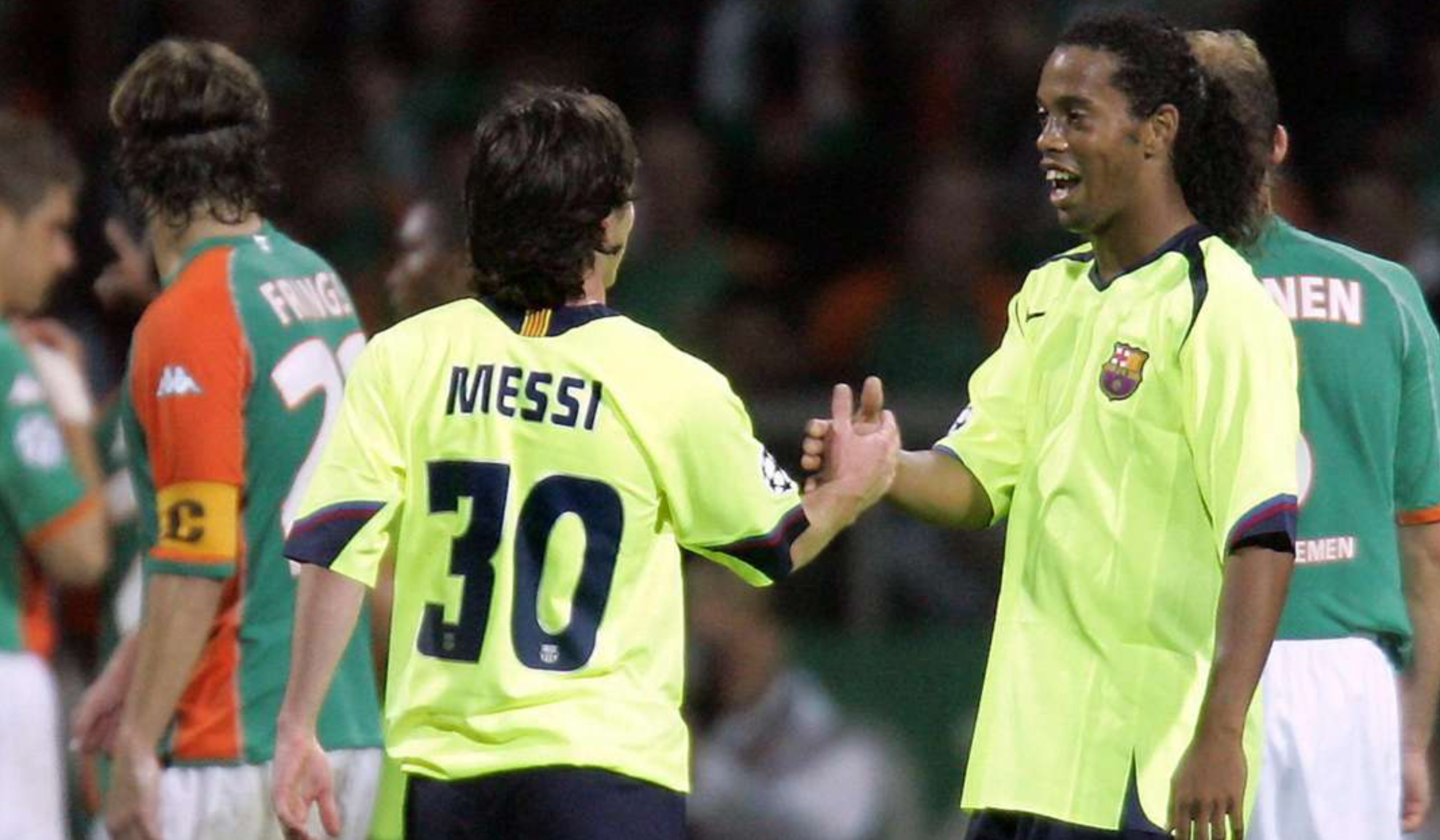 Barcelona 2005-2006 Away Retro jersey ( lime yellow)
